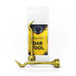 Titanium Bent Pencil With Carb Cap Dab Tool 27mm Gold Main White BG 1