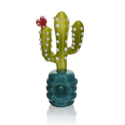 EG Glass BSH12 Potted Cactus Honeycomb Hand Pipe BLUE.jpg