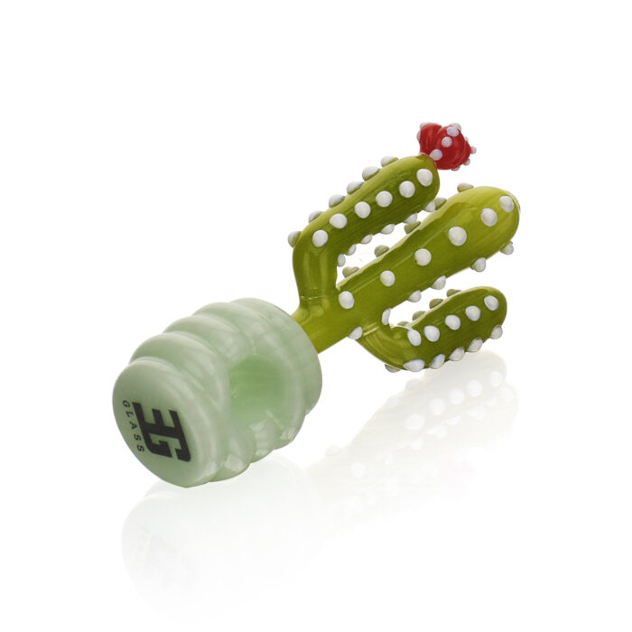 EG Glass BSH12 Potted Cactus Honeycomb Hand Pipe LIGHT GREEN.jpg
