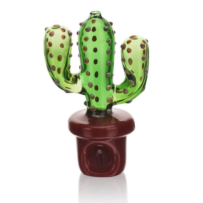 EG Glass BSH13 Potted Transparent Cactus Hand Pipe 5.5 RED.jpg
