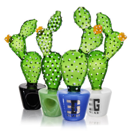 EG Glass BSH16 Transparent Potted Prickly Pear Hand Pipe 6.5.jpg