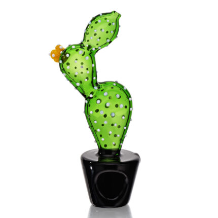 EG Glass BSH16 Transparent Potted Prickly Pear Hand Pipe 6.5 BLACK.jpg