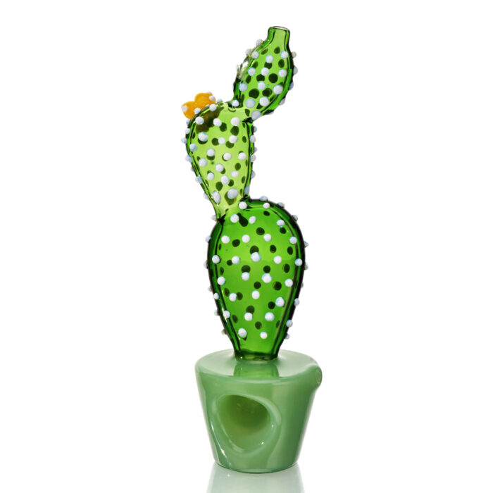 EG Glass BSH16 Transparent Potted Prickly Pear Hand Pipe 6.5 GREEN.jpg
