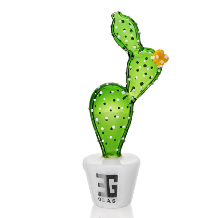 EG Glass BSH16 Transparent Potted Prickly Pear Hand Pipe 6.5 WHITE 1.jpg