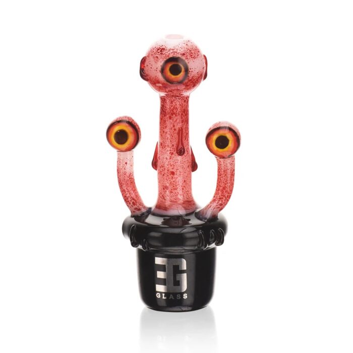 EG Glass BSH19 Potted Bloody Eyeballs Hand Pipe BLACK 2.jpg