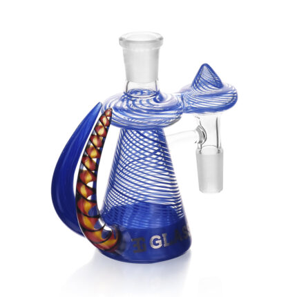 EG Glass EGA05 Bright Wig Wag Horn Triangular Ash Catcher Dark Blue.jpg