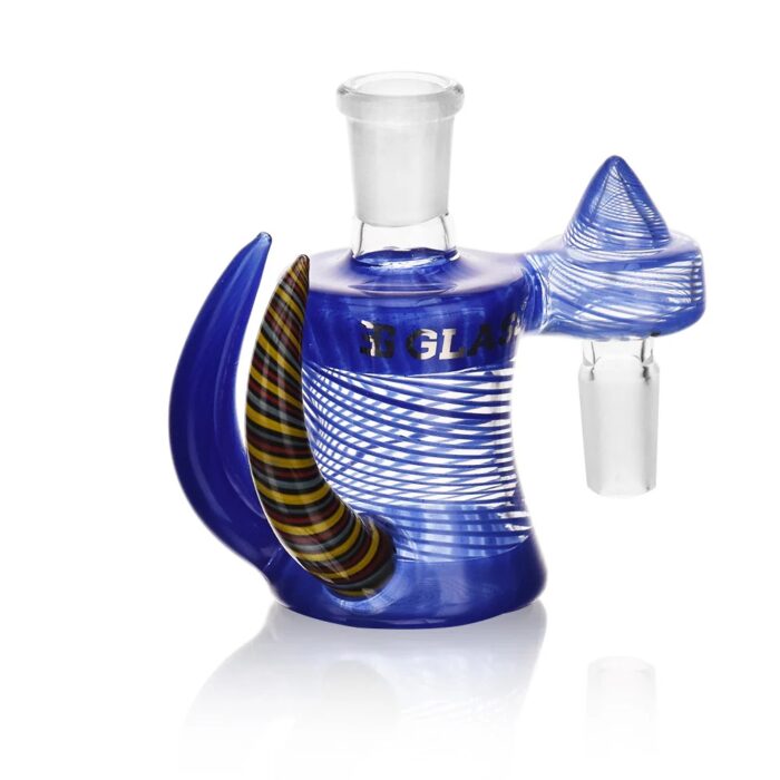 EG Glass EGA11 EG Bright Wig Wag Horn Ash Catcher Dark Blue.jpg