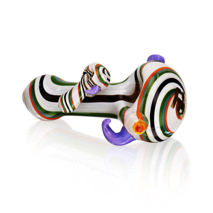 EG Glass EGH01 One Plus One Wig Wag Hand Pipe Green White.jpg