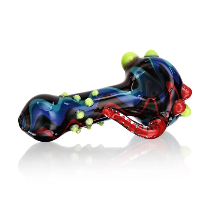 EG Glass EGH02 Twisted Horn Wig Wag Hand Pipe Dark Blue.jpg