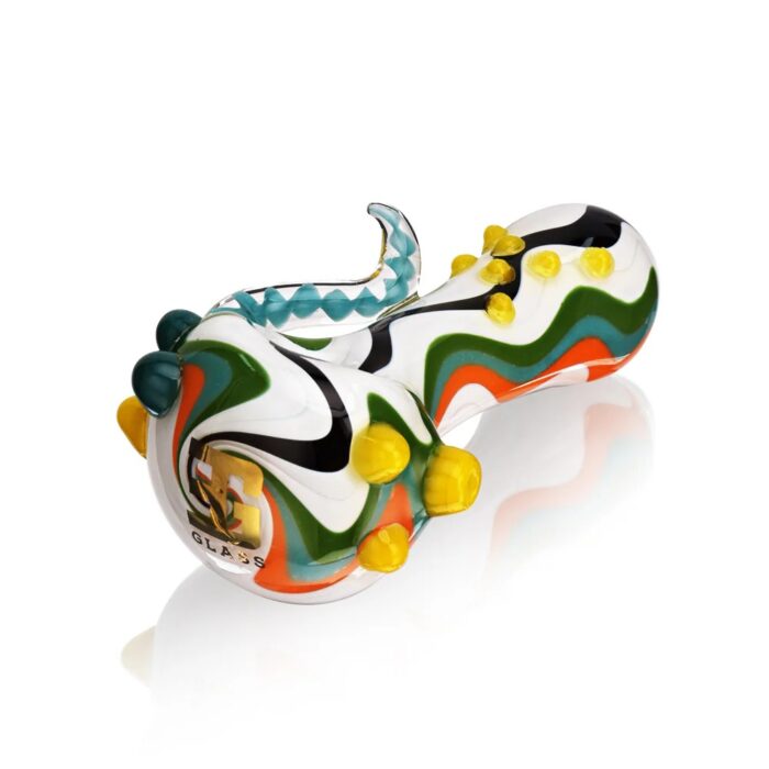 EG Glass EGH02 Twisted Horn Wig Wag Hand Pipe Green White.jpg