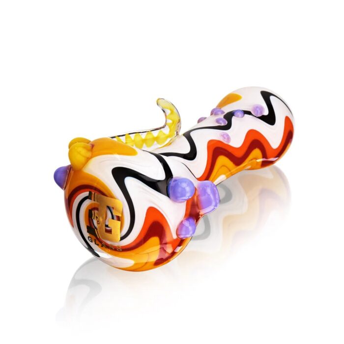 EG Glass EGH02 Twisted Horn Wig Wag Hand Pipe Yellow White.jpg