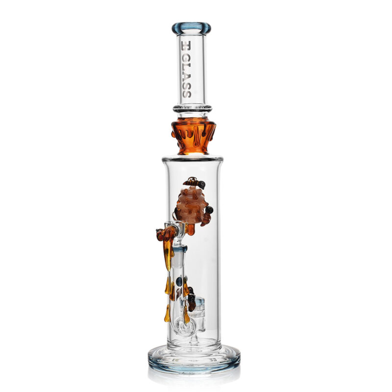 EG Glass Honeycomb Bee Drip Tube Blue.jpg