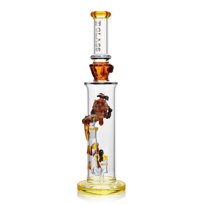 EG Glass Honeycomb Bee Drip Tube EG 78 YELLOW.jpg