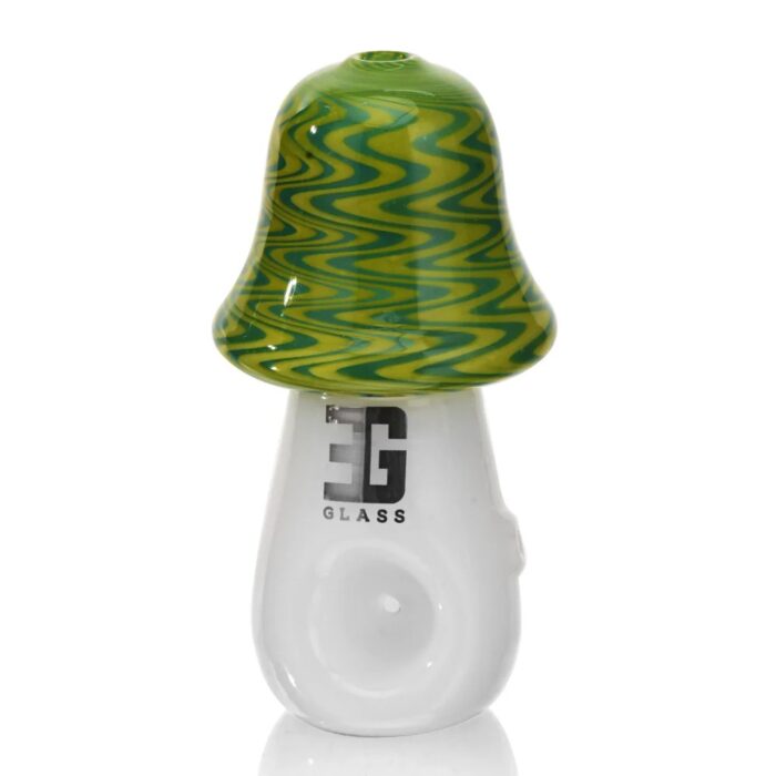 Eg Glass BSH05 Mushroom Wig Wag Hand Pipe 4 Inch Green Matrix.jpg