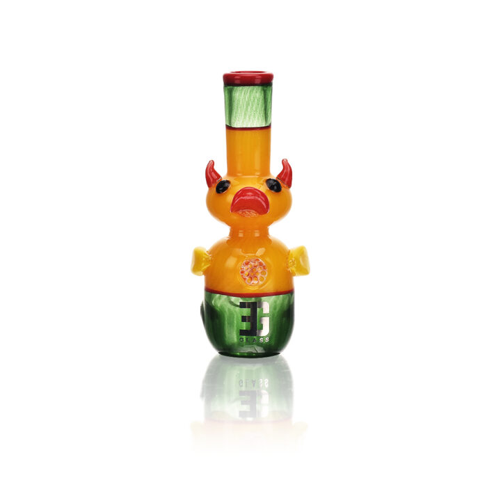Eg Glass Egh26 Eg Horned Duck Hand Pipe Dark Green.jpg
