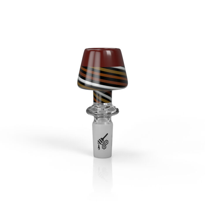 HONEYBEE HERB FIRE PIT TOP WHRIL BONG BOWL SLIDE RED BLACK 1.jpg