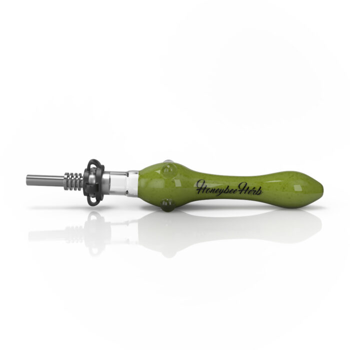 HONEYBEE HERB SPECKLED GLASS NECTAR COLLECTOR GREEN 2.jpg