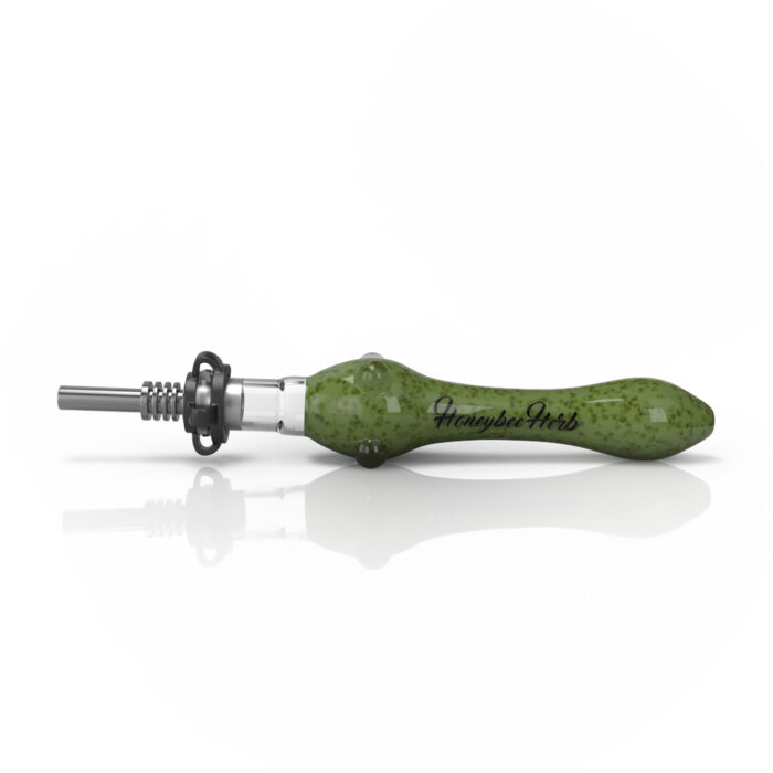 HONEYBEE HERB SPECKLED GLASS NECTAR COLLECTOR GREEN BLUE 2.jpg