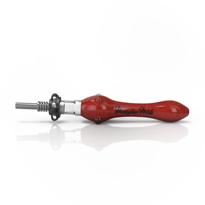 HONEYBEE HERB SPECKLED GLASS NECTAR COLLECTOR RED 2.jpg