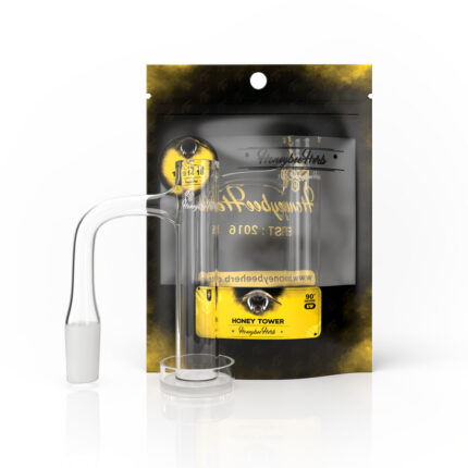 Honeybee Herb - Honey Tower Quartz Banger - 90° Degree | Bl