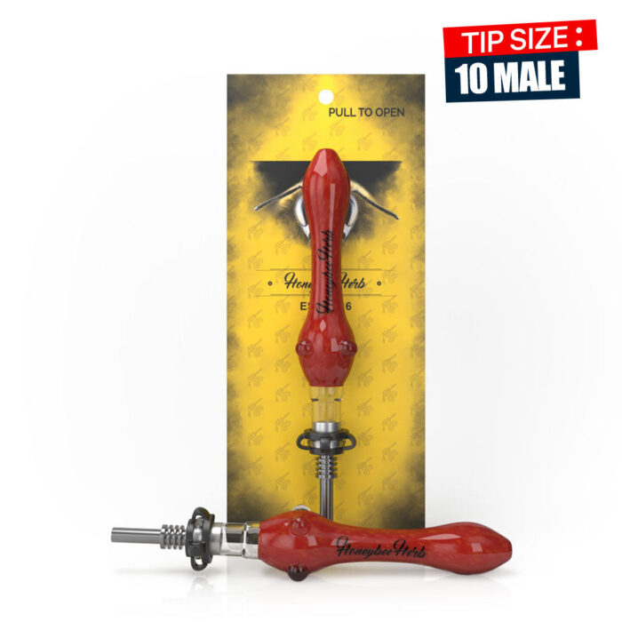 SPECKLED GLASS NECTAR COLLECTOR RED 2.jpg