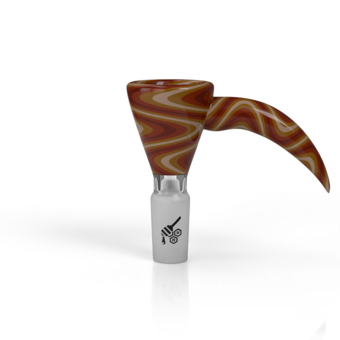 HONEYBEE HERB MARTINI FIRE WIG WAG WITH HORN PULL BONG BOWL ORANGE 1.jpg