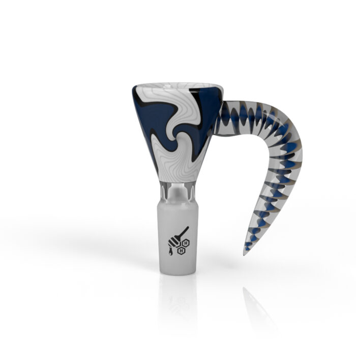 HONEYBEE HERB MARTINI SPLASH HORN PULL BONG SLIDE BLUE BLACK 1.jpg