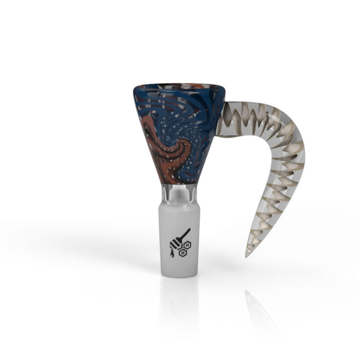 HONEYBEE HERB MARTINI SPLASH HORN PULL BONG SLIDE BLUE RED 1.jpg