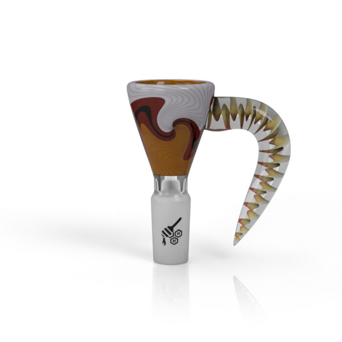 HONEYBEE HERB MARTINI SPLASH HORN PULL BONG SLIDE YELLOW ORANGE 1.jpg