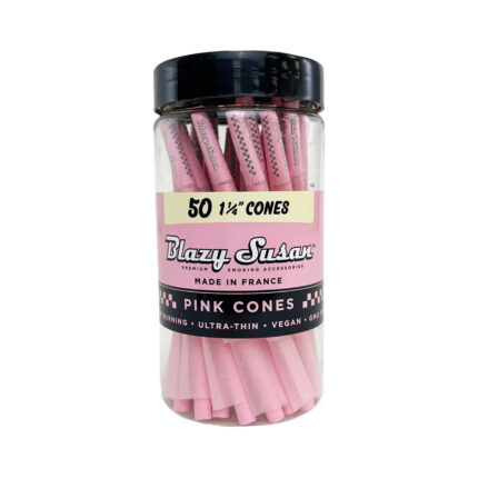 Blazy Susan Pink Pre Rolled Cones 1 14″ 50 Count Jar scaled 1.jpg