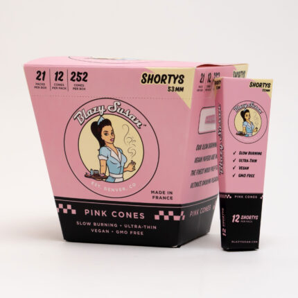 Blazy Susan Shorty Pink Pre Rolled Cones Display Box 12 Count scaled 1.jpg