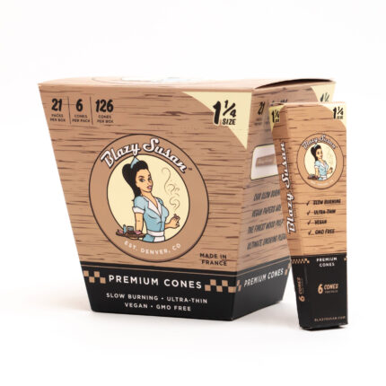Blazy Susan Unbleached Pre Rolled 1 14 Cones 6 Count Display Box scaled 1.jpg