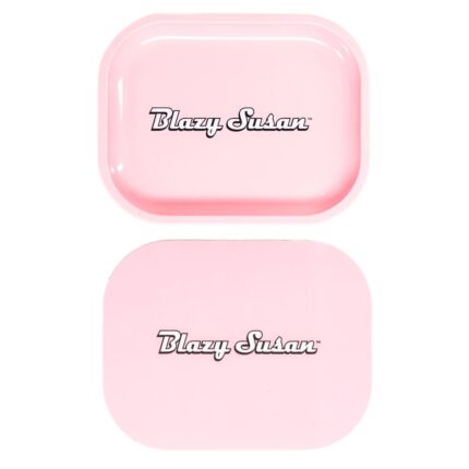 Blazy Susan Small Rolling Tray with Lid Pink.jpg