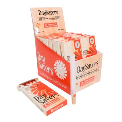 DaySavers 109mm Pre Roll Tubes with a Natural Wood Tip Display Box 20 Packs 5 Tubes.jpg