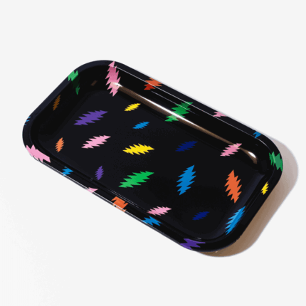 Blazy Susan Dead Head Frame Skeleton Rolling Tray Medium Rainbow Bolts.png